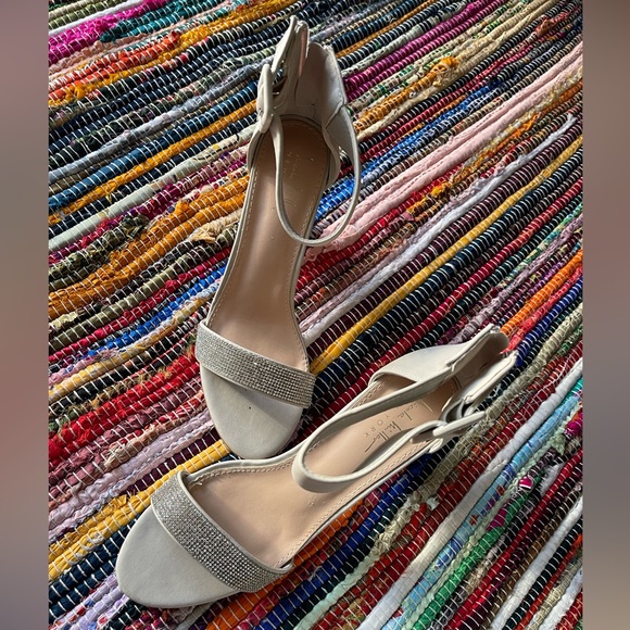 Tan Nicole Miller Rhinestone Ankle Strap Heels - Picture 6 of 8